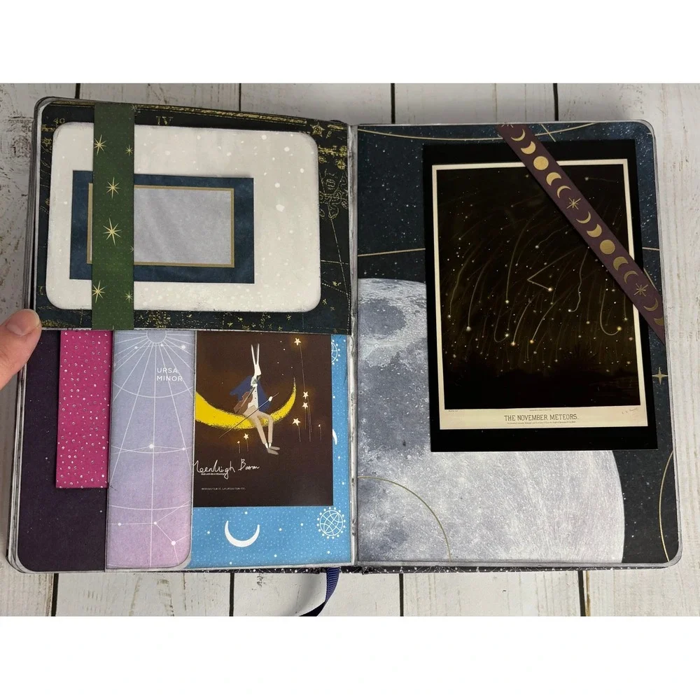 Handmade Celestial Junk Journal Night Sky Moon Stars Constellation Scrapbook